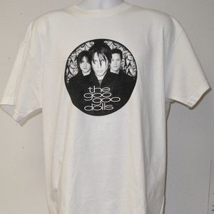 MENS WHITE/BLACK TEE - GOO GOO DOLLS, XL, NEW